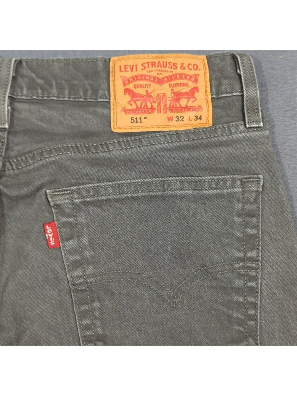 Levi's Jeans Men's 32x34 Fits 32x32 Gray 511 Slim Fit Tapered Leg